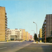 Panelová výstavba Lidická, asi 1965 (dobová pohlednice, foto J. Ehm, Orbis Praha, sbírka M. Šilhana)